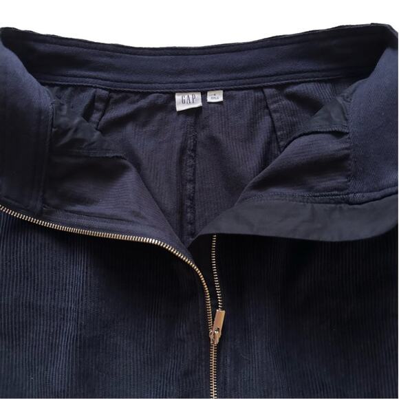 Gap Skirt Navy Blue Corduroy Front Zip Pockets Pencil Mini Skirt Size 4 - Picture 7 of 10